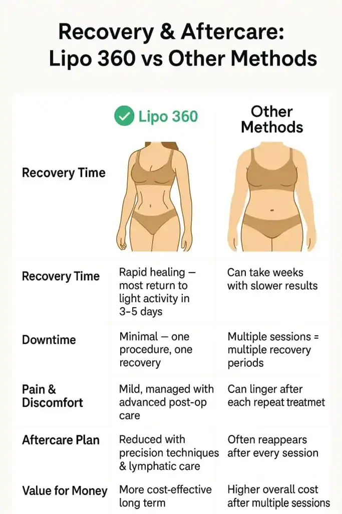 Recovery and Aftercare for Fat-Dissolving Surgery 2 Table to show fat dissolving injection aftercare Trowbridge