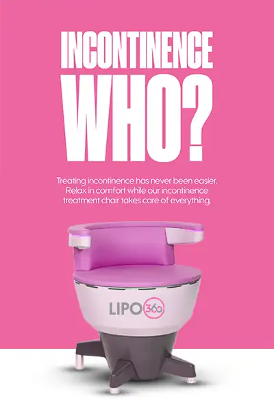 LIPO360 EMS Chair Can Help with Urinary Incontinence 2 Image of a urinary incontinence treatment seat Trowbridge