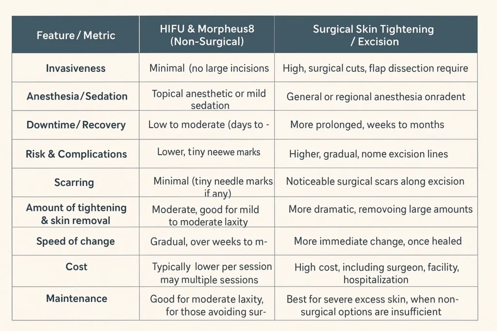 The Science of Skin Tightening 2 Table of skin tightening Trowbridge benefits compared to surgical options
